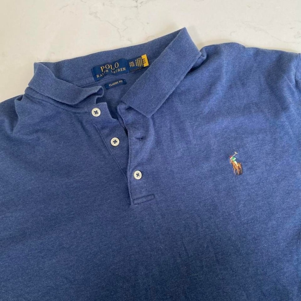 Polo Ralph‎ Lauren Blue Polo Shirt Men's XXL Classic Fit Embroidered Logo